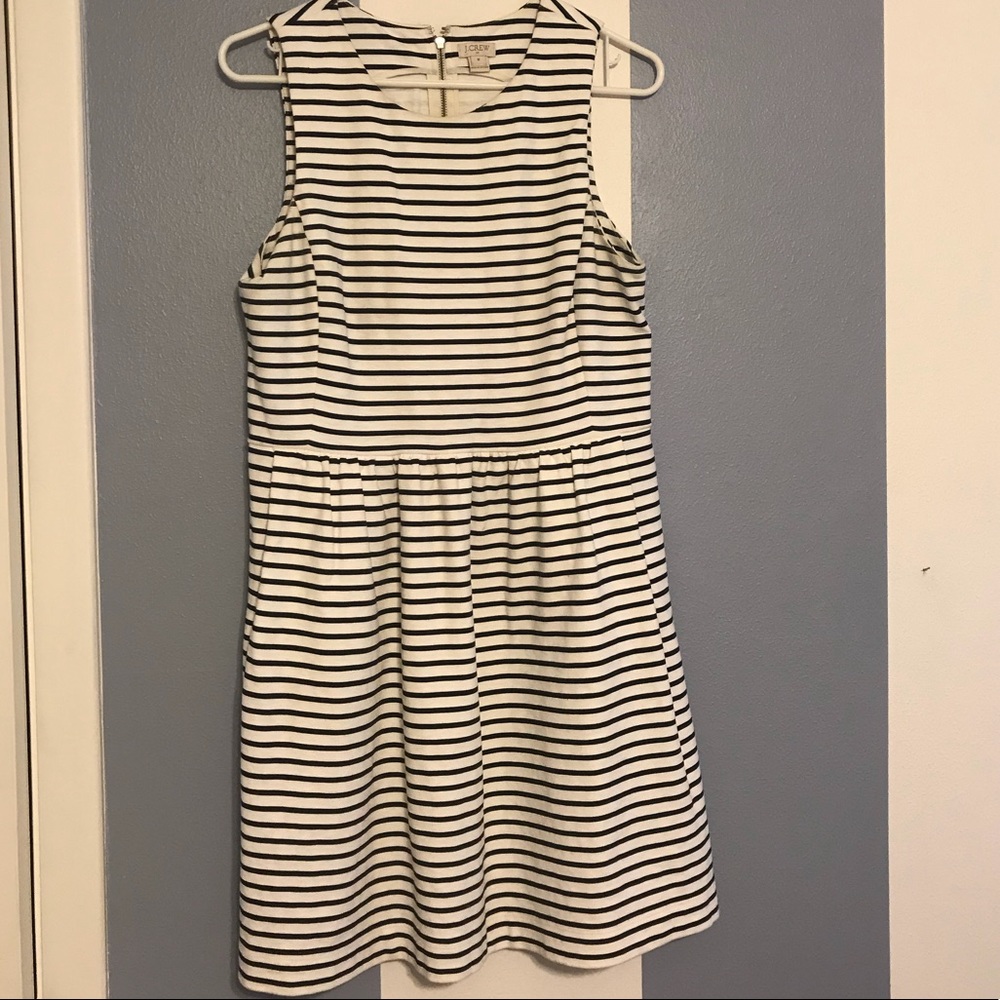 J Crew navy & white striped dress